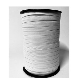 3/8 Inch Elastic //  Black or White Knitted Elastic 10 Yards // Sewing arts Crafts Apparel Face Masks DIY Supplies