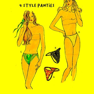 PDF // 1990s Panties// 4 Style Panties // Kwik Sew 2075 // Sewing Lingerie PDF Sewing // VIntage Lingerie Sewing