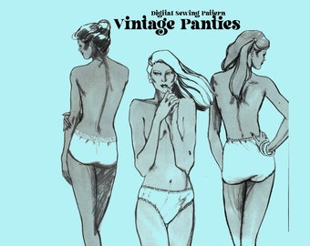 Vintage Panties Sewing Pattern // Vintage  Brief, Hipster and Bikini Panties // 80s sewing pattern // Stretch and Sew 2046