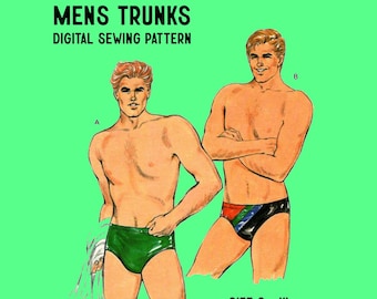 Mens Sewing Pattern // Men's Trunks // Designed for 2 Way Stretch // Kwik Sew 1608 / Digital Sewing Pattern