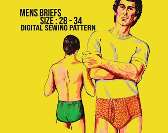 Mens Briefs Sewing Pattern // Men's Briefs // 1970s Sewing Pattern // Vintage Sewing // Nylon Tricot // Knit Sewing Pattern // Kwik Sew 422