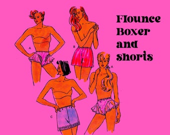 Flounce Shorts and Boxers Sewing Pattern // Digital Sewing Pattern // Kwik Sew 2041 .// 90s Sewing Pattern