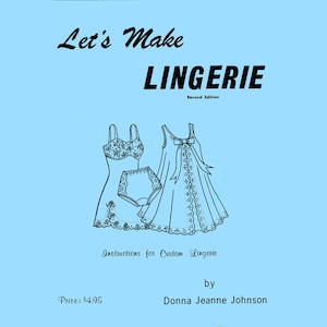 Vintage Lingerie Sewing Book // Let's Make Lingerie // Digital Download // PDF Ebook // Donna Jeanne Johnson // 1969 1970 // Fashion Sewing