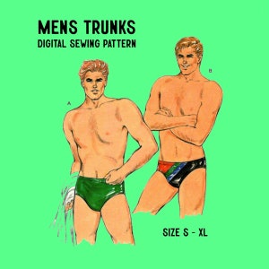Mens Sewing Pattern // Men's Trunks // Designed for 2 Way Stretch // Kwik Sew 1608 / Digital Sewing Pattern
