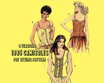 PDF // 1984 Camisole Sewing Pattern // 3 style womens top sewing pattern // Vintage Sewing Pattern // Kwik Sew 1497