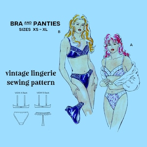 Vintage Lingerie Sewing // Bra and Panties // Kwik Sew 2375 // Sewing Lingerie PDF Sewing // Lace  Lingerie Sewing