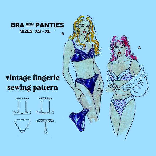 Vintage Lingerie Sewing // Bra and Panties // Kwik Sew 2375 // Sewing Lingerie PDF Sewing // Lace  Lingerie Sewing