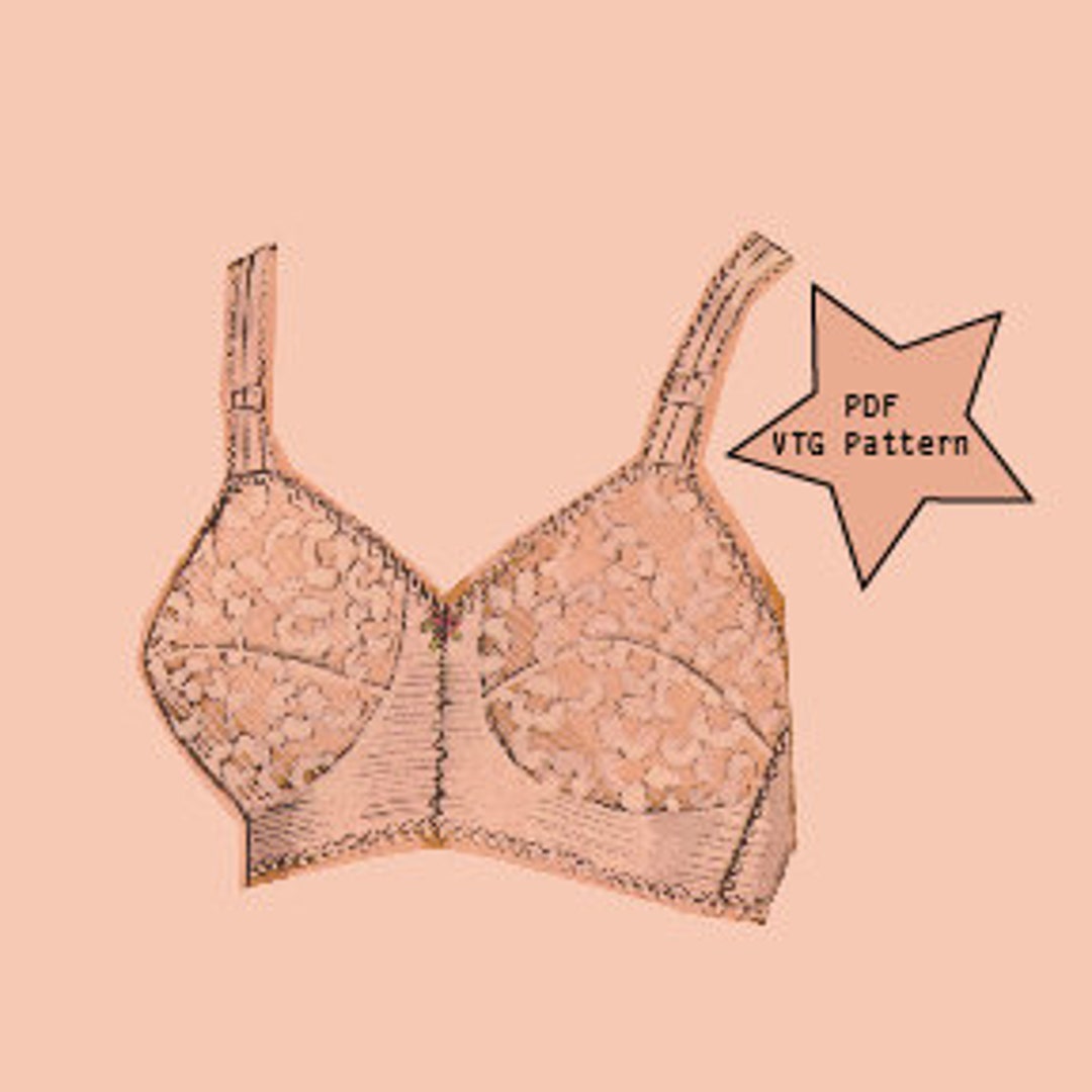 PDF // 1970s Bullet Bra Sewing Pattern // Size 34 A B C D // Vintage Lingerie Sewing Etsy