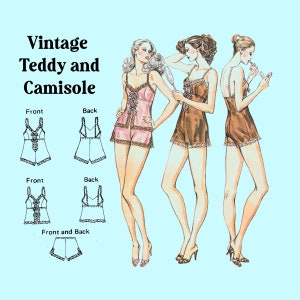 1970s Vintage Lingerie Sewing // Teddy Camisole and Shorts Lingerie and Sleepwear // Kwik Sew 940 // Lingerie one piece and shorts