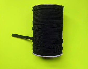 3/8 Inch Elastic // Black or White Braided Elastic 10 or 144 Yards Roll // Sewing arts Crafts Apparel Face Masks DIY Supplies