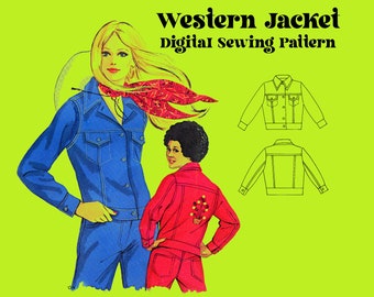 Ladies Western Jacket // Digital Sewing Pattern // Jean