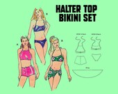 Halter Bathingsuit // Summer Sewing Bikini  // Sewing Pattern PDF // Vintage Sewing Pattern // 90s sewing pattern