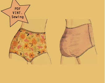 1970s Panties Sewing Pattern PDF | Size S–XL | Vintage Lingerie | Designed for PowerMesh | 70% Stretch