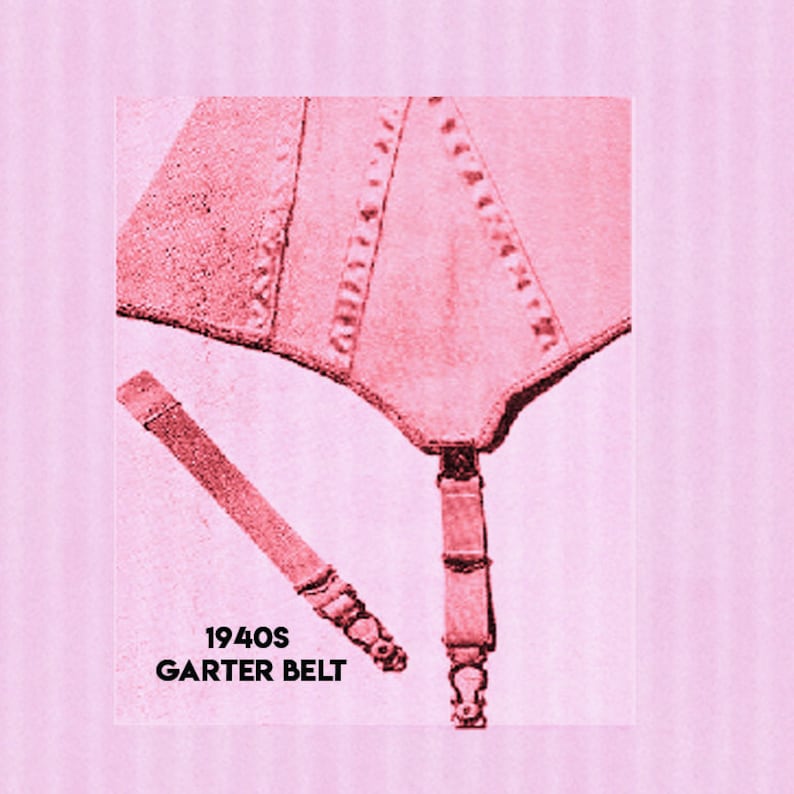 PDF // 1940s Garter Belt // Drafting Pattern + 38 in Waist Pattern Incuded + Vintage Sewing Instuctions image 1