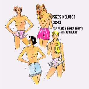Naaipatroon volantshorts en boxershorts // Digitaal naaipatroon // Kwik Sew 2041.// Naaipatroon jaren 90