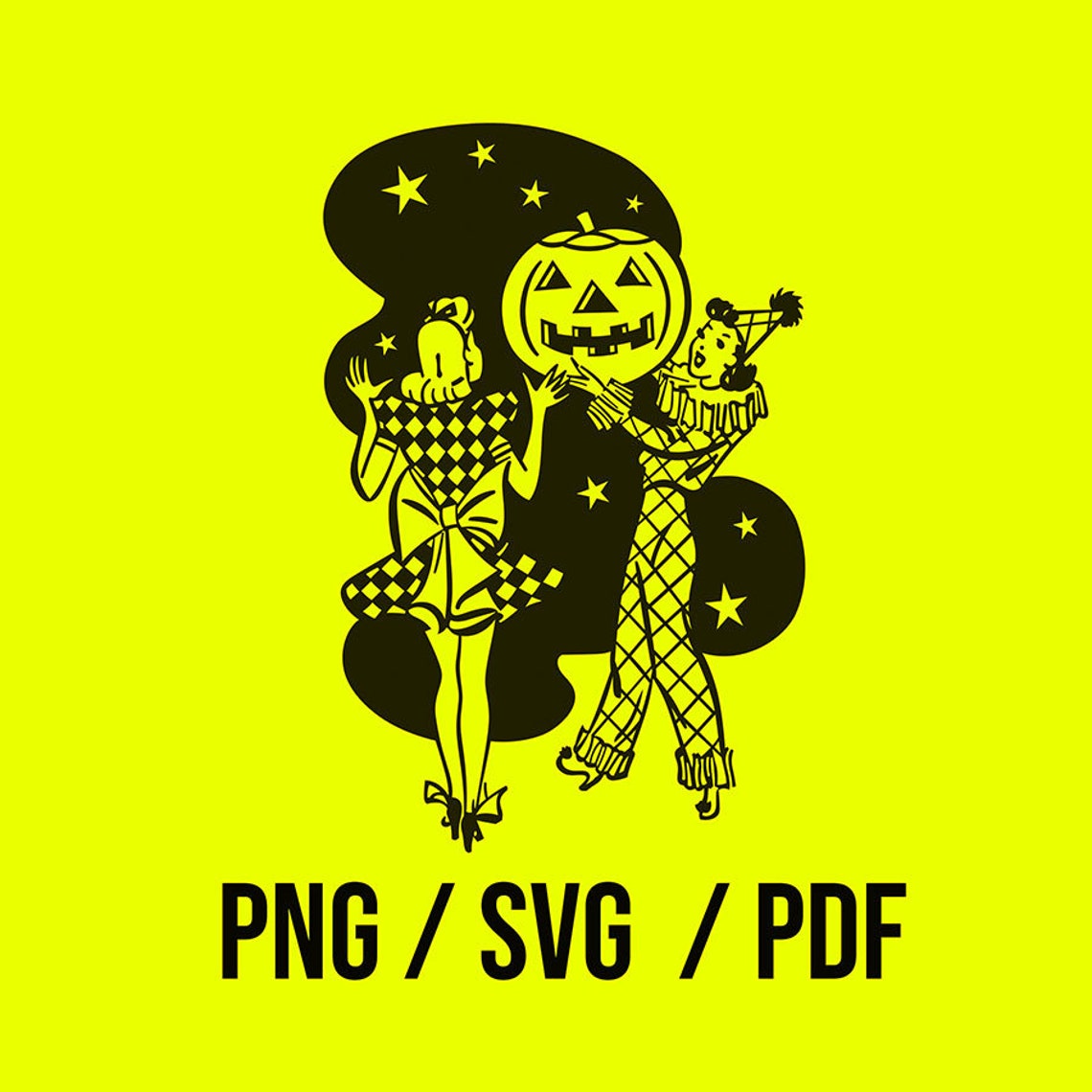 Vintage Halloween // PNG SVG PDF // Design File // Pumpkin - Etsy