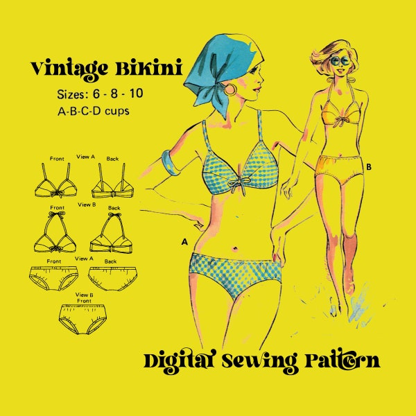 Vintage Sewing Pattern. // Vintage Swimsuit Sewing Pattern // Kwik Sew 653 // Firm knit or Woven Fabric // 1970s Sewing Pattern