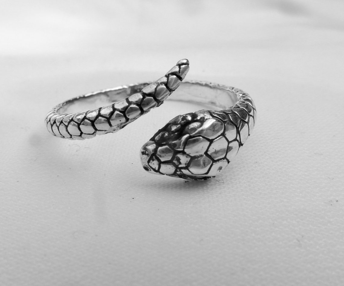 Sterling Silver 925 Ouroboros Serpent Snake Ring Etsy