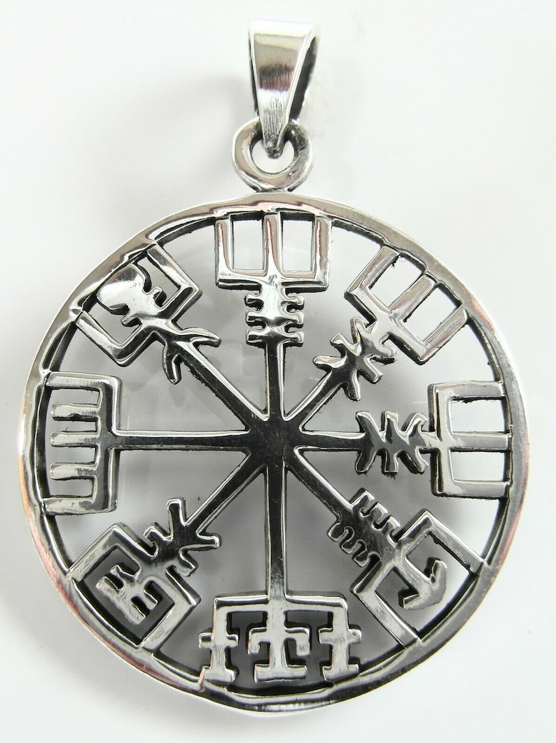 Sterling Silver 925 Vegvisir Pendant Etsy