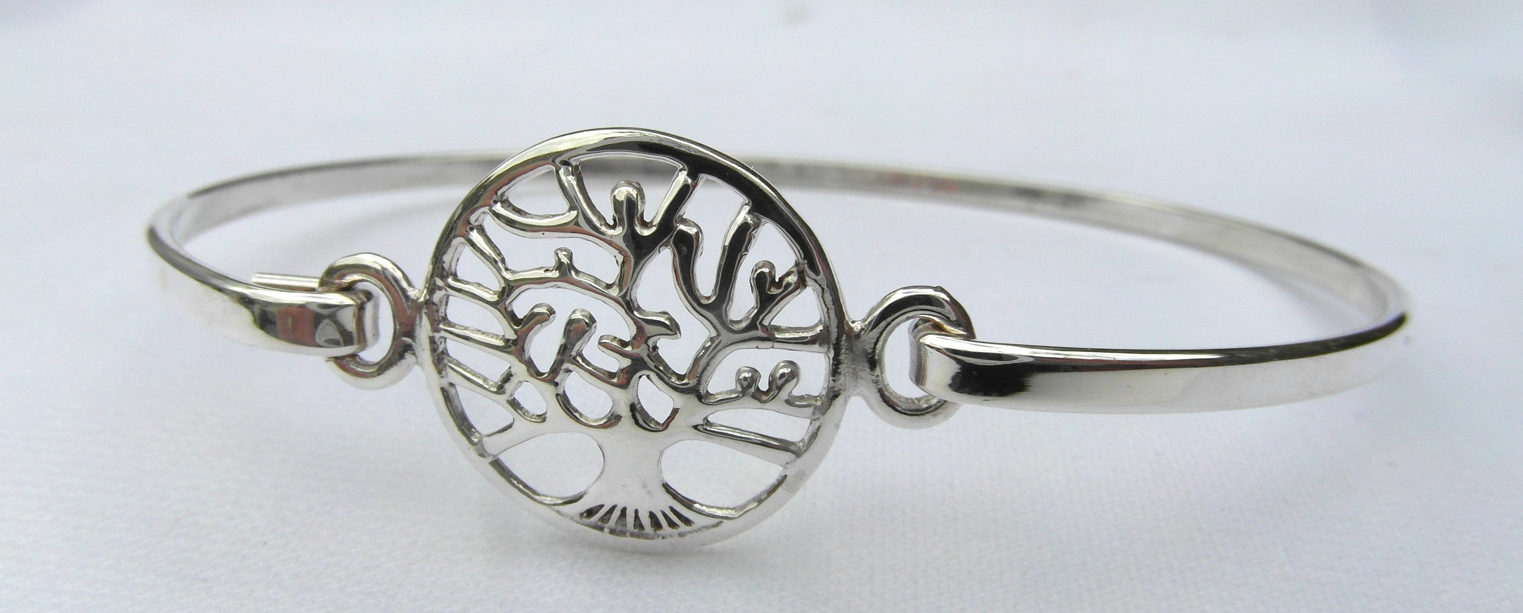 Sterling Silver 925 Tree of Life Bangle Bracelet - Etsy UK