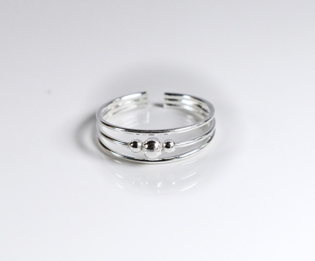 Sterling Silver 925 Adjustable Three Balls Toe Ring - Etsy