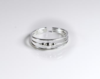 Justerbar tåring i sterlingsilver 925 med tre bollar