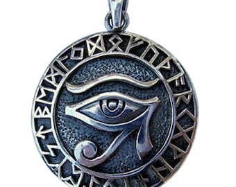 Sterling  Silver  Eye  Of  Ra  Pendant      ( Weighs  7  Grams )