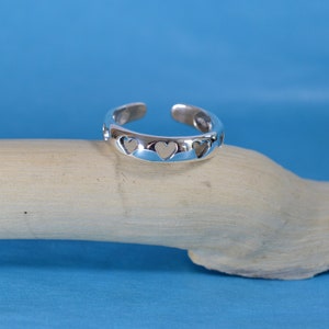 Sterling Silber 925 Einstellbar Ring Der Herzen Zehenring