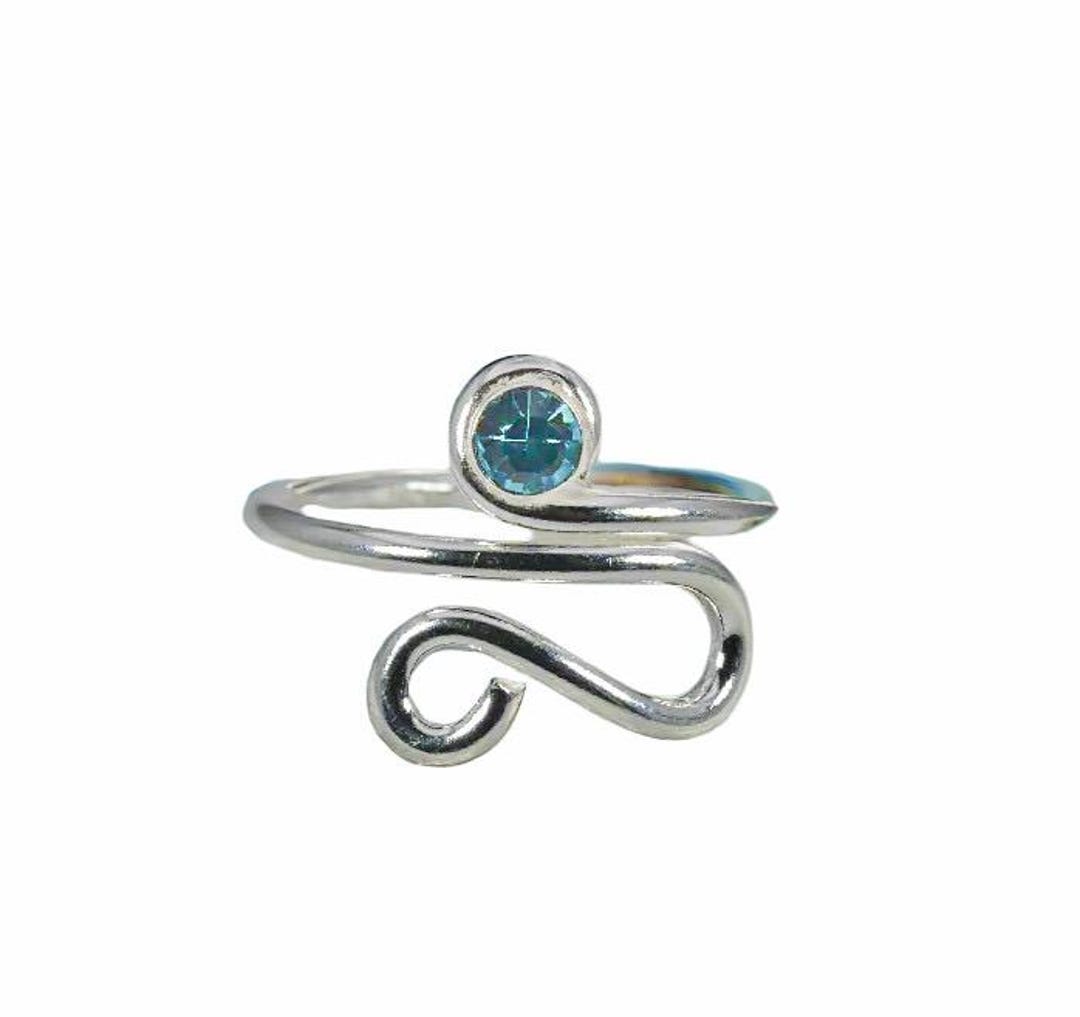 Sterling Silver 925 Adjustable Infinity Shape Topaz Toe Ring - Etsy UK