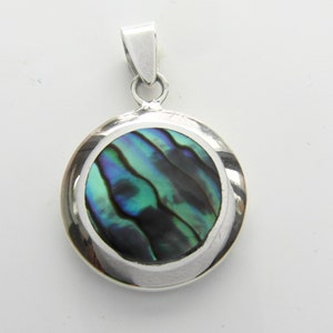 Sterling  Silver  925  Abalone  Stone  Pendant    (Chain Is Not Included)