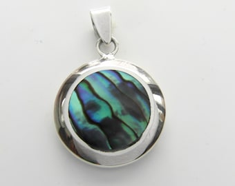 Sterling  Silver  925  Abalone  Stone  Pendant    (Chain Is Not Included)