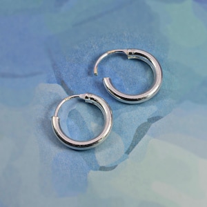 Pair Of Two x Sterling Silver 925 Thick 2 MM Hoop Sleeper Earring ( 10,12,14,16,18,20,25,30,35,40,50,60 70,80 MM Diameter ) image 6