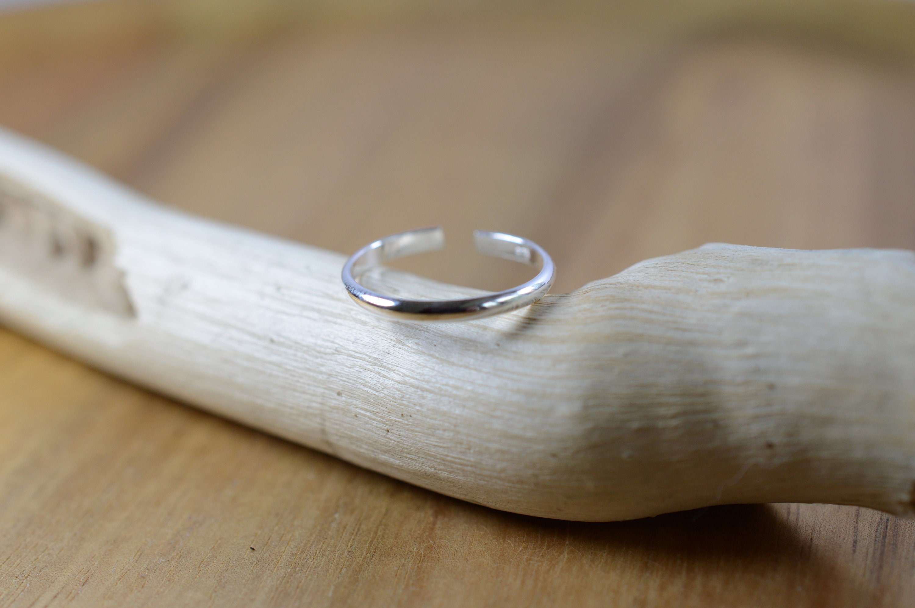 Sterling Silver 925 Adjustable 1.8 MM Slim Band Toe Ring - Etsy
