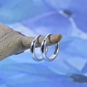 Pair Of 2 x  Sterling  Silver  925  Thick  2  MM  Hoop  Sleeper  Earring  ( 10,12,14,16,18,20,25,30,35,40,50,60 70,80  MM  Diameter  Size )