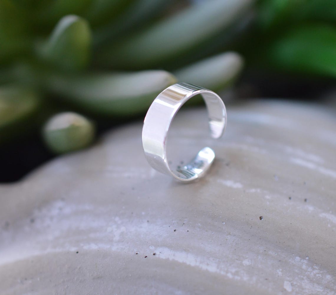 Sterling Silver 925 Solid 5 MM Band Adjustable Toe Ring - Etsy UK
