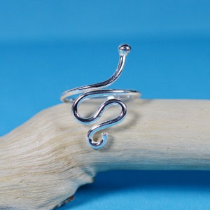 Sterling  Silver  925  Spiral  Snake  Adjustable  Toe  Ring