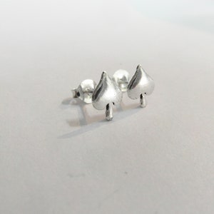 Pair Of Sterling Silver 925 Ace Of Spades Ear Stud Earrings