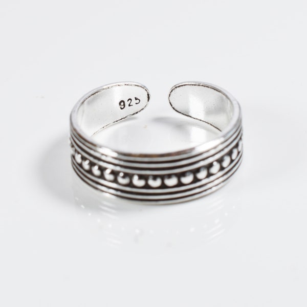 Sterling  Silver  925  Adjustable  Bali  Balls  Toe  Ring