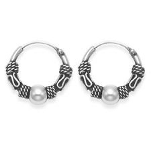 Pair Of Sterling Silver 925 Bali Hoop Earrings  10 - 12 - 14 - 20  MM. Diameter Sizes