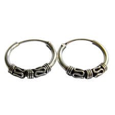 Orecchini a cerchio bali cerchietti uomo donna in argento 925 etnico di hippy