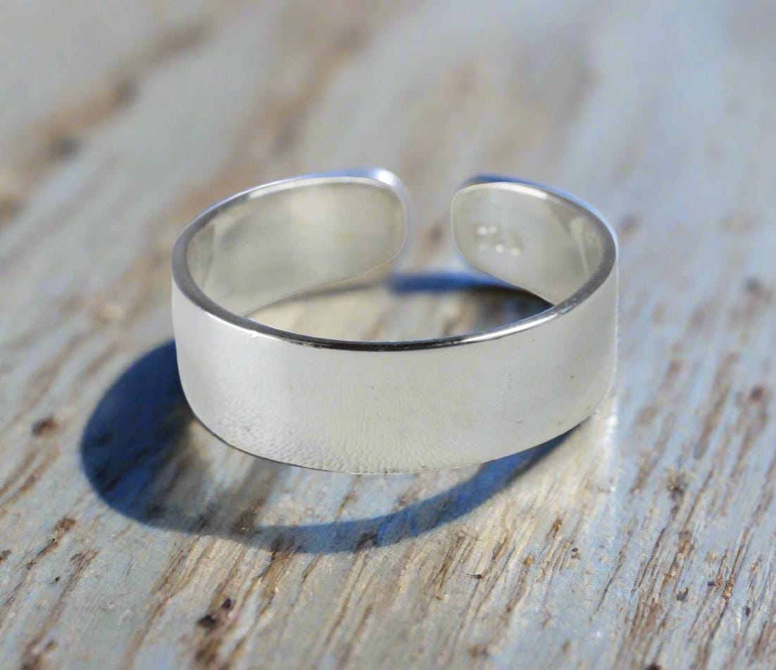 Sterling Silver 925 Solid 5 MM Band Adjustable Toe Ring - Etsy UK