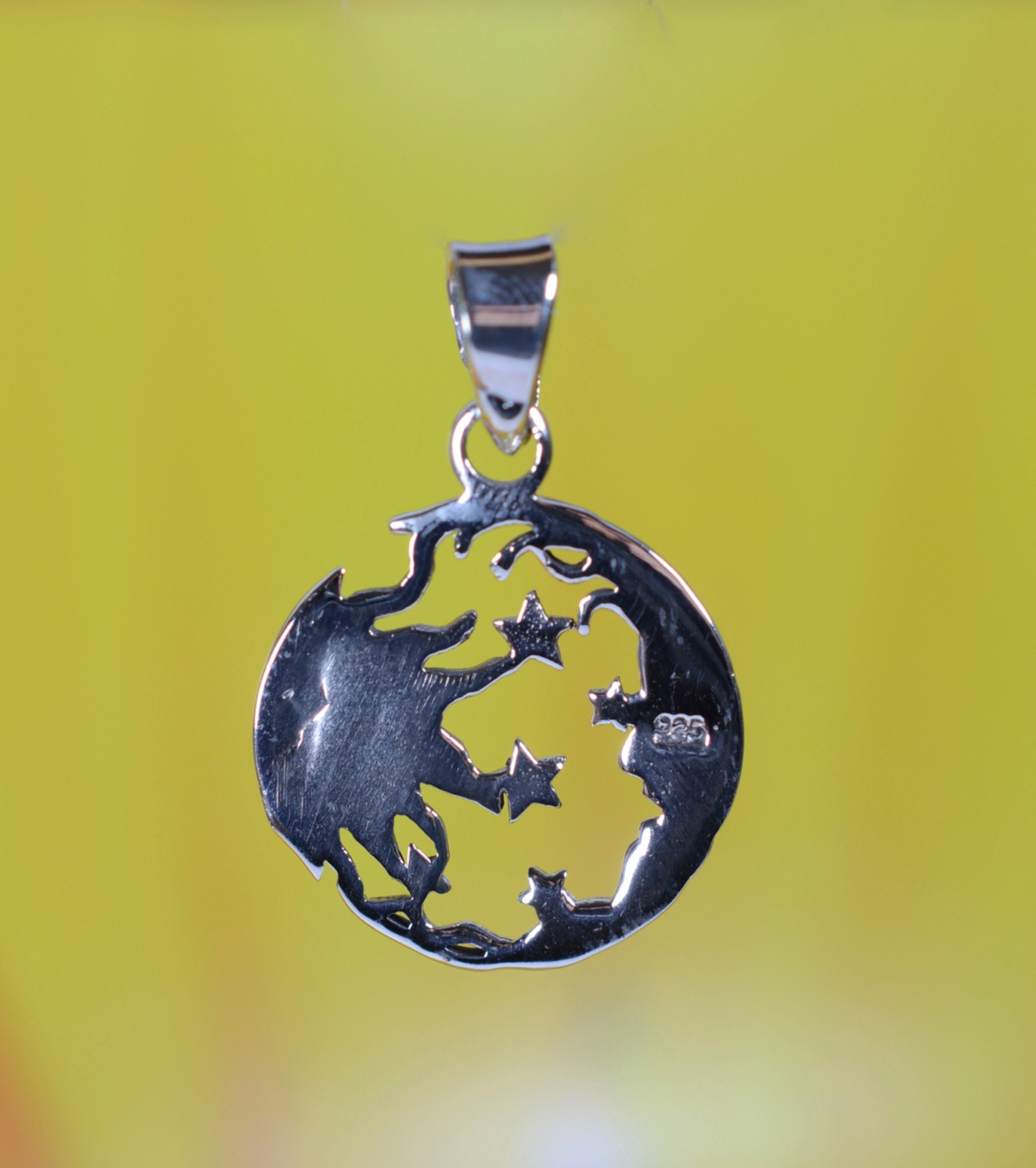 Sterling Silver 925 Sun , Moon and Stars Pendant - Etsy
