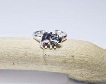 Sterling zilveren 925 olifant verstelbare teen ring