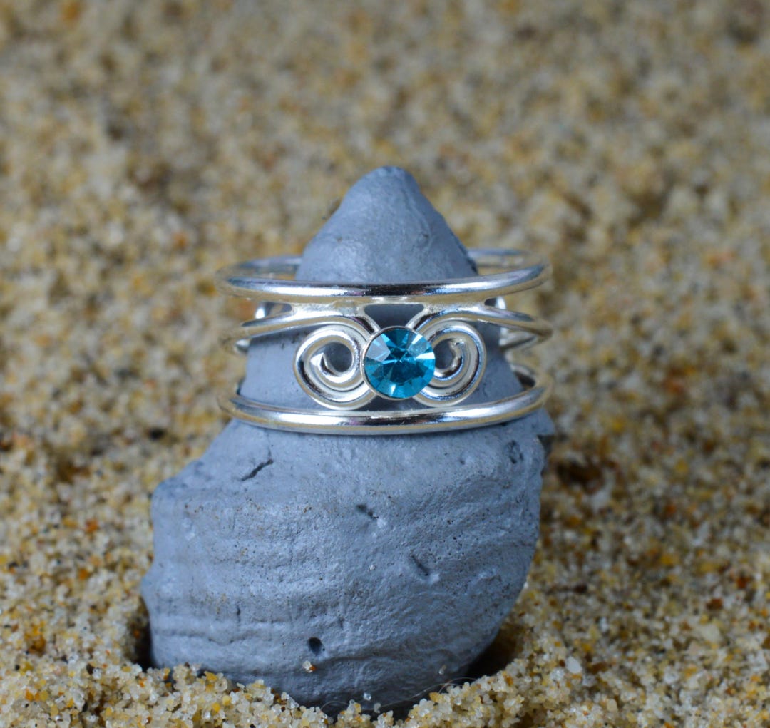 Sterling Silver 925 Adjustable Topaz Stone Toe Ring - Etsy UK