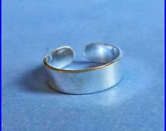 Sterling Silver 925  Solid  5 MM Band Adjustable Toe Ring