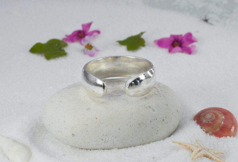 Sterling Silver 925 Adjustable Band 4 MM Toe Ring image 4
