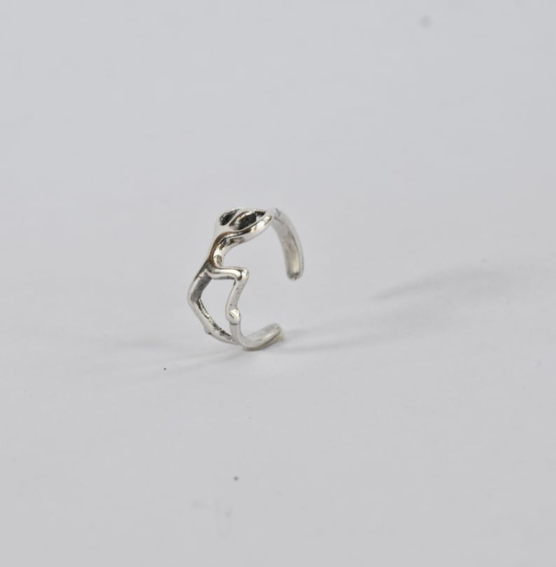 Sterling Silver 925 Adjustable Stretching Man Toe Ring image 3