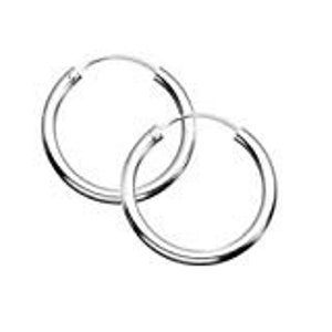 A Pair Of 2 x Sterling Silver 925 Hoop Sleeper Earrings 1.2 x 8,10,12,14,16,18,20,25 ,30,40,50 MM image 2