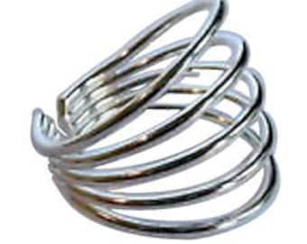 Sterling Silver 925  Five Ringed Adjustable Toe Ring