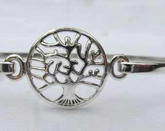 Tree of Life Bracelet 925 Sterling Silver Bangle Bracelet - Etsy